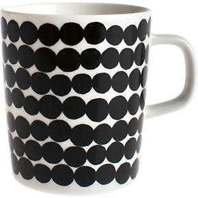Marimekko Siirtolapuutarha Rasymatto Black and White Mug