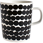 Black and White Mug. 8 oz.; 3"dia.x3.5"H