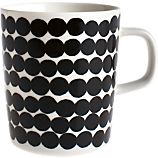 Marimekko Siirtolapuutarha Räsymatto Black and White Mug