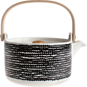 Marimekko Siirtolapuutarha Rasymatto Black and White Teapot