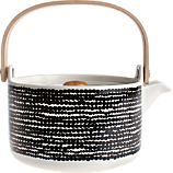 Marimekko Siirtolapuutarha Räsymatto Black and White Teapot