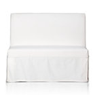 Slip Bench with White Slipcover. 19.5"H seat;