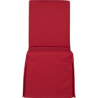 Side Chair with Red Slipcover with Sash. 18.5"H seat;