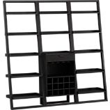 Sloane Grey Leaning Wine Bar with Two 25.5" Bookcases