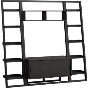 Sloane Grey 43.75 Leaning Media Stand with 2 18 Bookcases