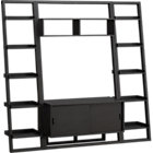 Sloane Grey 43.75" Leaning Media Stand with Two 18" Bookcases.