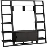 Sloane Grey 43.75" Leaning Media Stand with Two 18" Bookcases