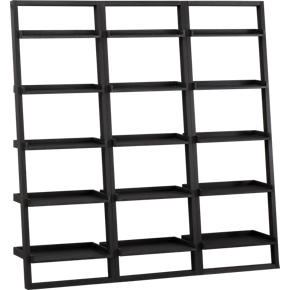 Set of 3 Sloane Grey Leaning Bookcases