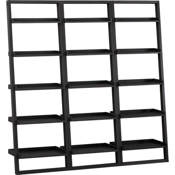 Leaning Bookcase Black