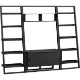 Sloane Grey 43.75" Leaning Media Stand with Two 25.5" Bookcases