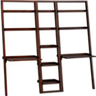 Sloane Java 18" Leaning Bookcase with Two Desks.