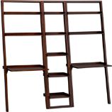 Sloane Java 18" Leaning Bookcase with Two Desks