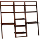 Sloane Java 25.5" Leaning Bookcase with Two Desks.