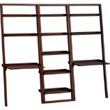 Sloane Java 25.5" Leaning Bookcase with Two Desks