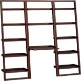 Sloane Java Leaning Desk with Two 25.5" Bookcases