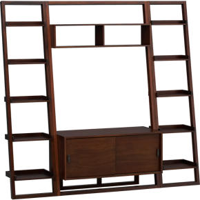 Sloane Java 43.75 Leaning Media Stand with Two 18 Bookcases