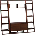 Sloane Java 43.75" Leaning Media Stand with Two 18" Bookcases.