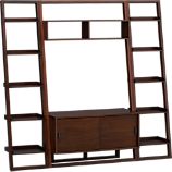 Sloane Java 43.75" Leaning Media Stand with Two 18" Bookcases