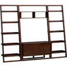 Sloane Java 43.75" Leaning Media Stand with Two 25.5" Bookcases.