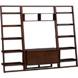 Sloane Java 43.75" Leaning Media Stand with Two 25.5" Bookcases