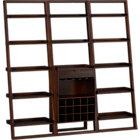 Sloane Java Leaning Wine Bar with Two 25.5" Bookcases.