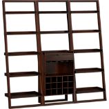 Sloane Java Leaning Wine Bar with Two 25.5" Bookcases