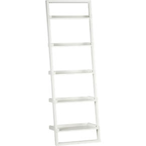 Leaning Bookcase White