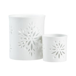 Snowsettia Hurricane and Candleholder