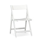 Set of four Spare White Folding Chairs. Each measures 18.75"Wx22"Dx31.75"H (17.75"H seat).