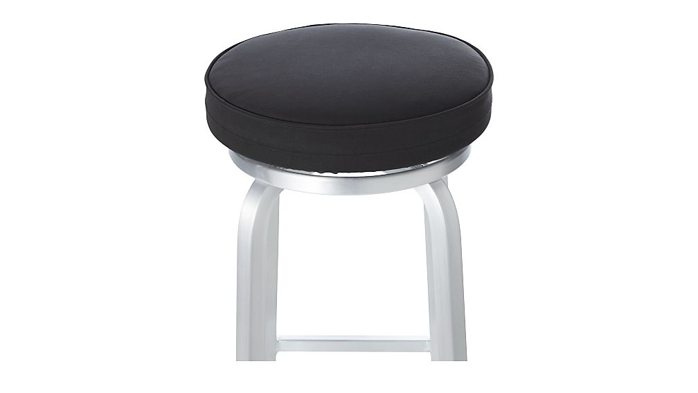 Spin Black Bar Stool Cushion in Chair Cushions | Crate and Barrel