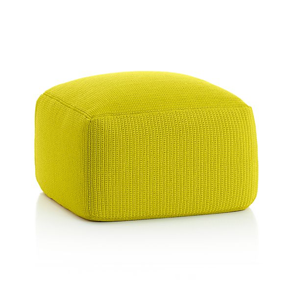 Outdoor Square Sulfur Pouf Crate and Barrel