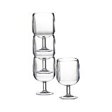 Set of 4 Stacking Clear Acrylic Wine Glasses