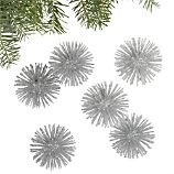 Set of 6 Starburst Silver Ornaments
