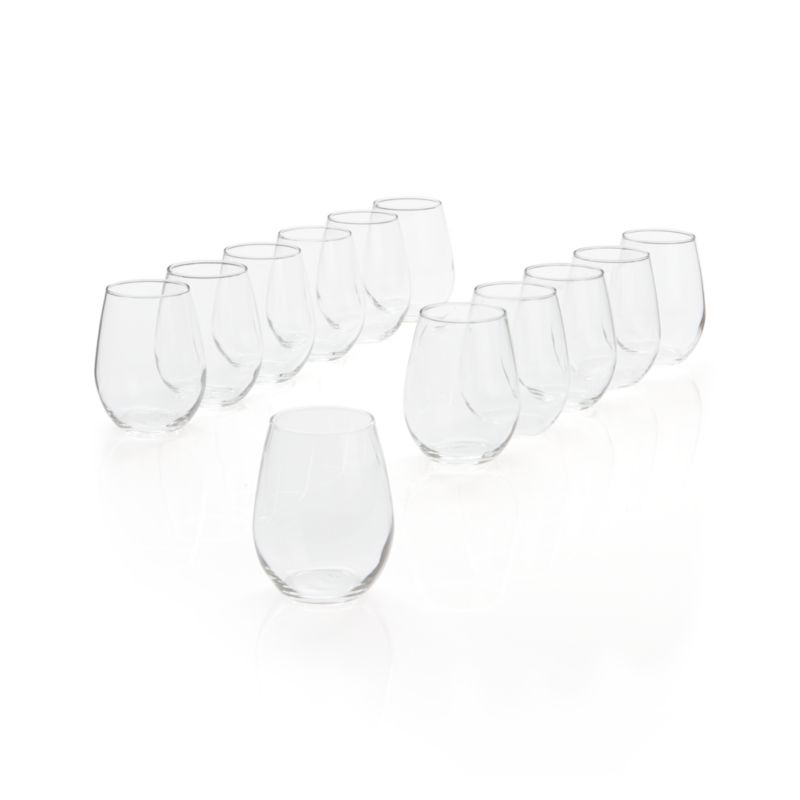 Set of 12 Stemless White Wine Glasses Crate and Barrel