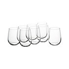 Set of eight stemless wine glasses. 17 oz.