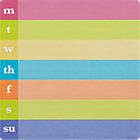 Monday-Sunday Sticker Pad. 10"sq.x.25"H