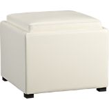 Stow Blanco 22" Leather Storage Ottoman