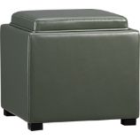 Stow Fern 17.5" Leather Storage Ottoman