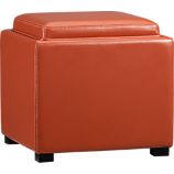 Stow Persimmon 17.5" Leather Storage Ottoman