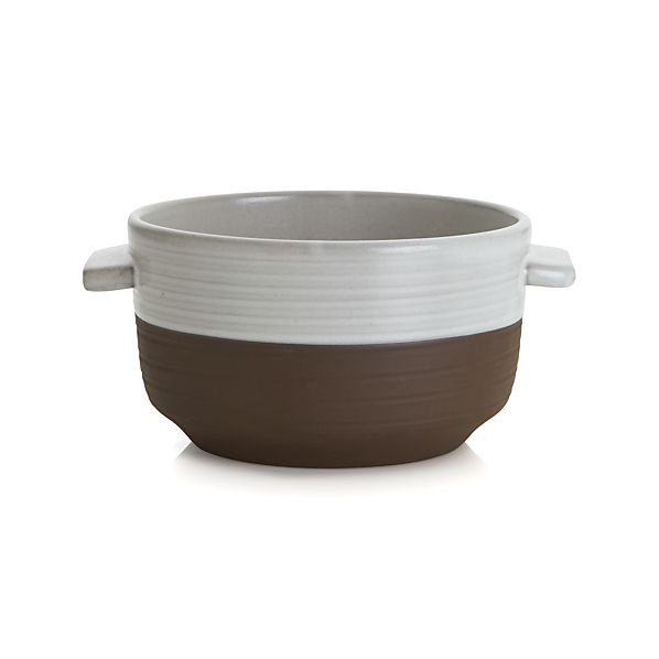 Studio Dark Clay Soup Bowl with Handles Crate and Barrel
