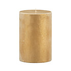 Sugar Frost Gold Pillar Candle.