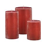 Sugar Frost Red Pillar Candles