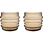 Set of two grey glasses. 7 oz.; 3.5"dia.x3"H