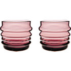Set of two lilac glasses. 7 oz.; 3.5"dia.x3"H