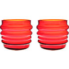 Set of two red glasses. 7 oz.; 3.5"dia.x3"H