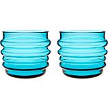 Marimekko Sukat Makkaralla Turquoise Glasses Set of Two