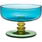Marimekko Sukat Makkaralla Turquoise Footed Bowl. 4.5"dia.x3"H