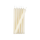 Set of six ivory taper candles.