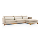 Taraval 2-Piece Sectional with Oak Base (Left Arm Sofa, Right Arm Chaise)