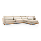 Taraval 2-Piece Sectional Bumper with Oak Base (Left Arm Sofa, Right Arm Bumper)